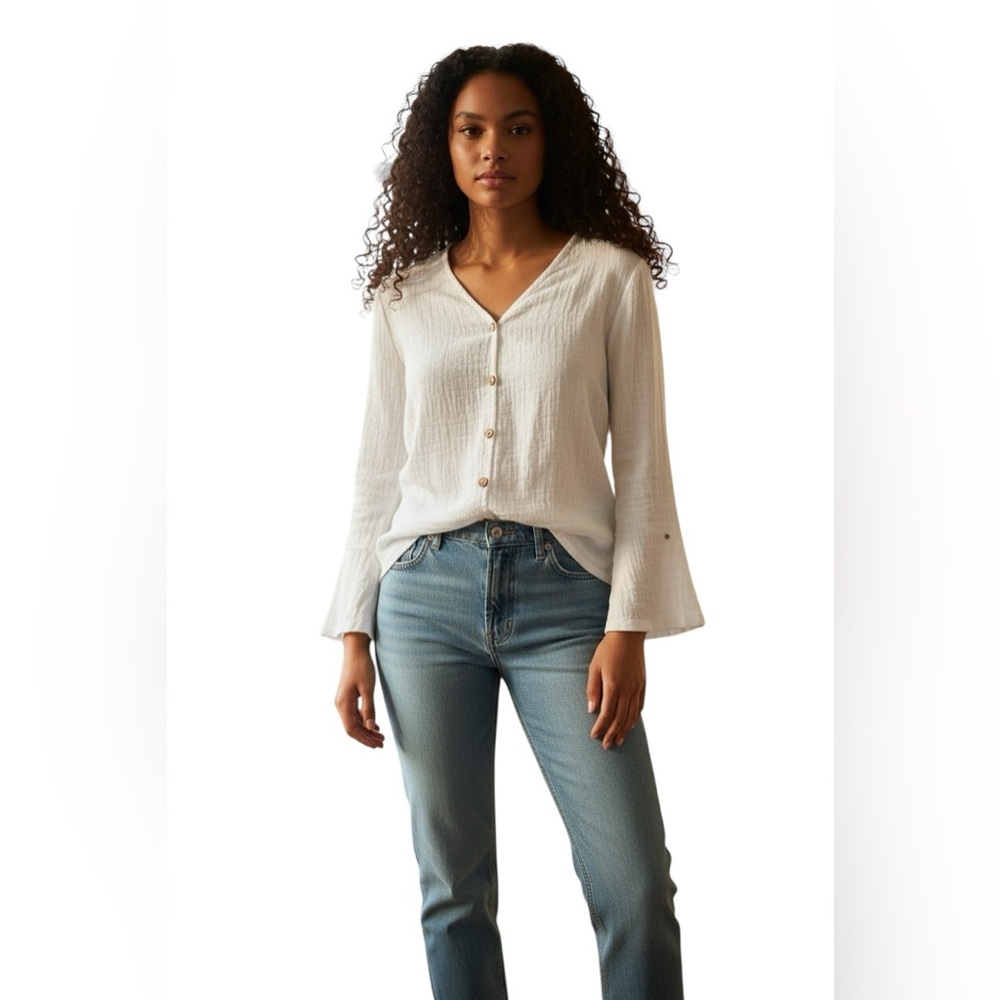 Linen Terzo Millennio coastal core long sleeve shirt